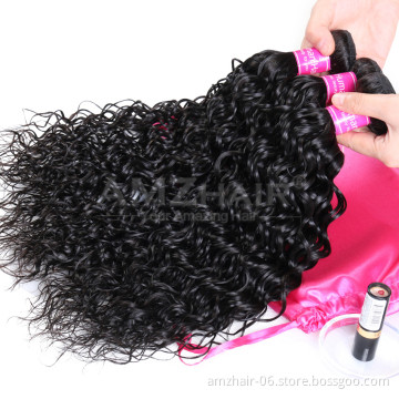 Amzhair China Wholesale Human Hair Weave Bundles Cheap 10A Unprocessed Wet And Wavy Indian Cuticle Aligned Remy Hair Extension